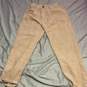 Corduroy High-Rise Straight-Legged Pants